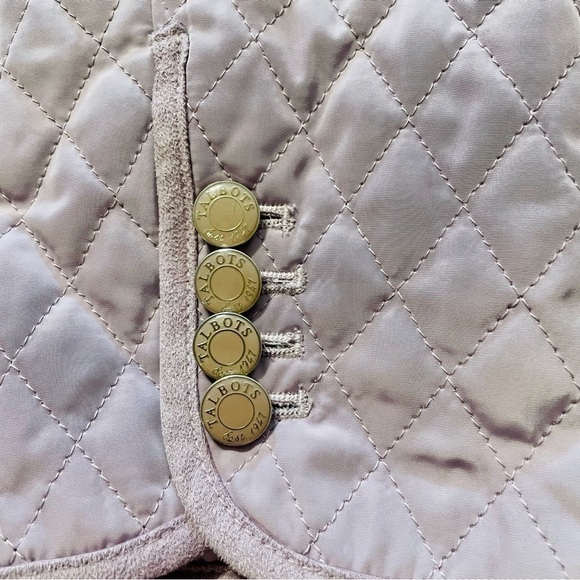 Talbots Lavender Quilted Jacket Barbour Alice Three Button Lilac Purple, Size 12 - Picture 10 of 10